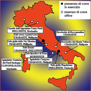 Depositi di zeoliti "sedimentarie" in Italia
